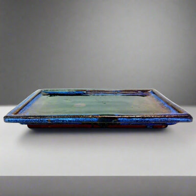 15cm Glazed Bonsai Pot Drip Tray | Rectangle - Yorkshire Bonsai