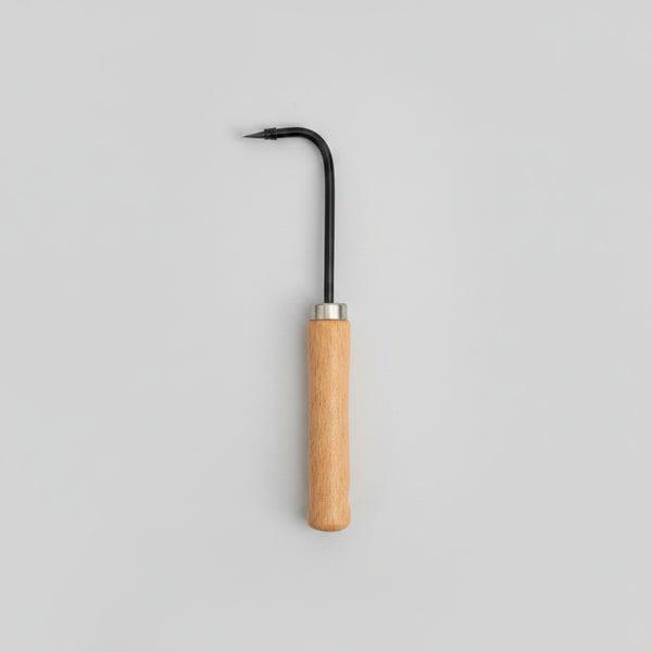Unbranded Wooden Handled Stainless Steel Root Hook 220mm