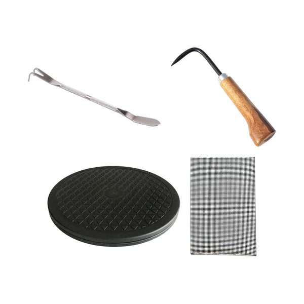 Premium Repotting Kit | Rake | Root Hook | Turntable | Mesh