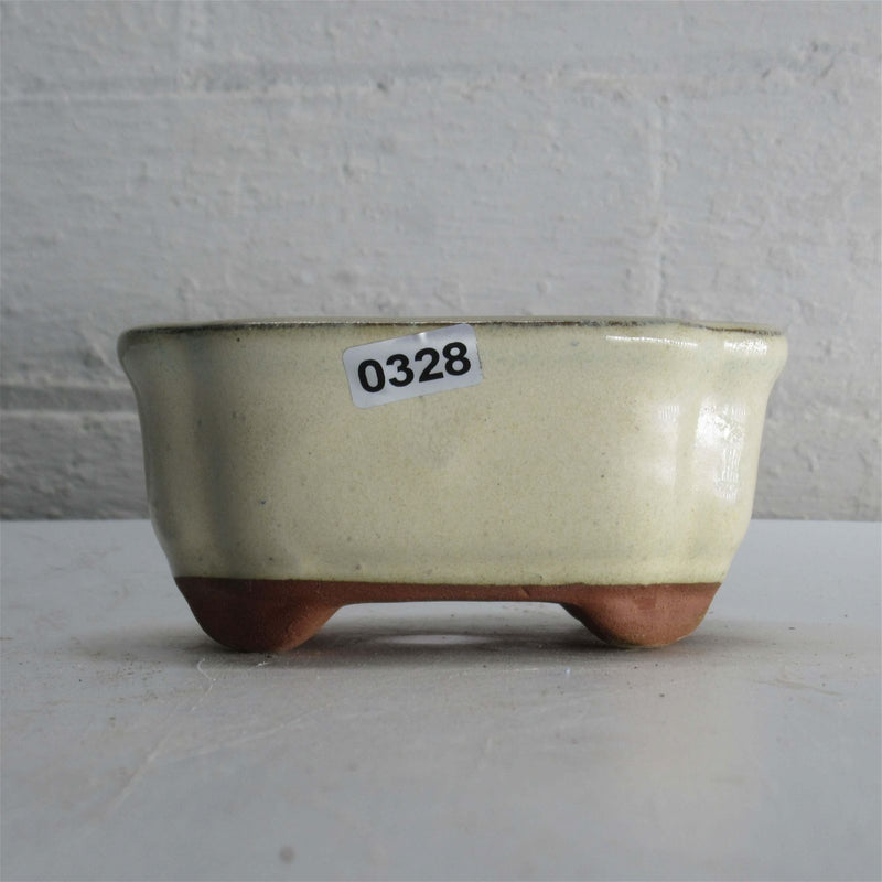 11cm Glazed Bonsai Pot | Rectangle | 11cm x 8cm x 5cm | White - Yorkshire Bonsai