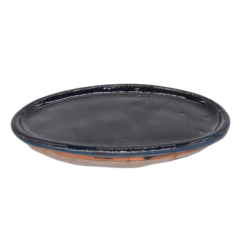 15cm Glazed Bonsai Pot Drip Tray | Oval - Yorkshire Bonsai