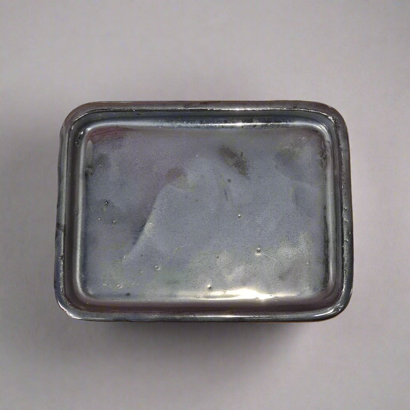 16cm Glazed Drip Tray | Rectangle | Silver - Yorkshire Bonsai