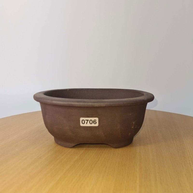 16cm Unglazed Bonsai Pot | Oval | 16cm x 13cm x 7cm | Brown - Yorkshire Bonsai