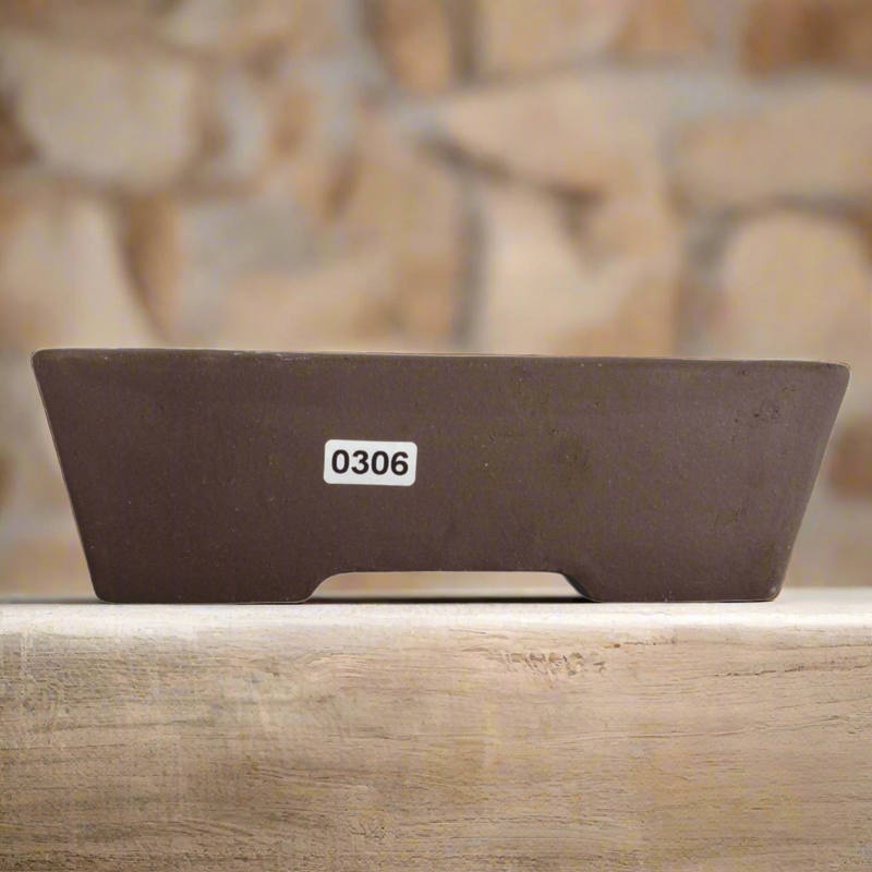 18cm Unglazed Bonsai Pot | Rectangle | 18cm x 14cm x 6cm | Brown - Yorkshire Bonsai