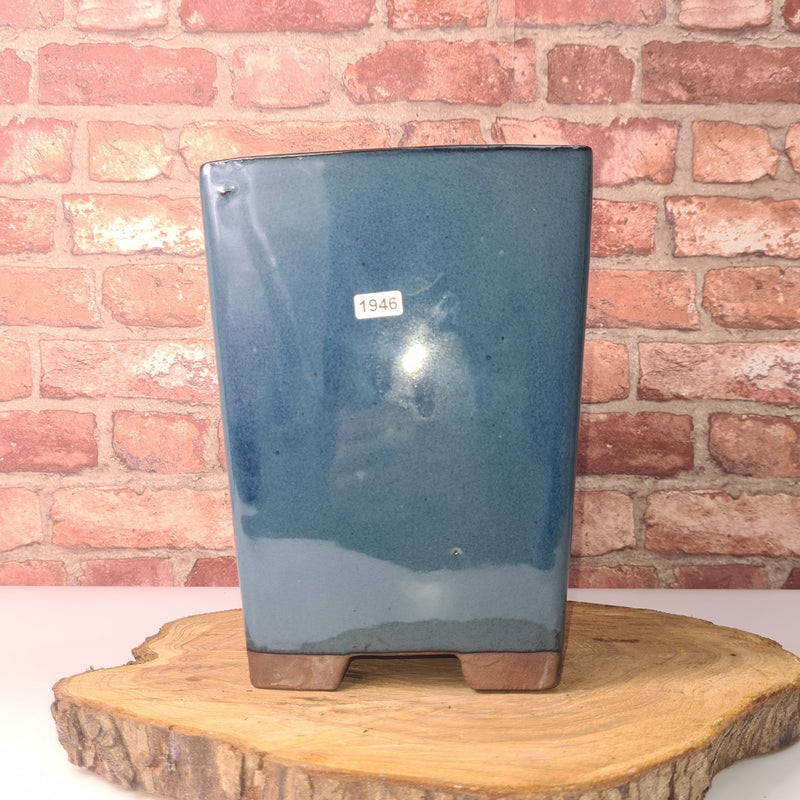 18cm Glazed Bonsai Pot | Cascade | 18cm x 24cm | Blue