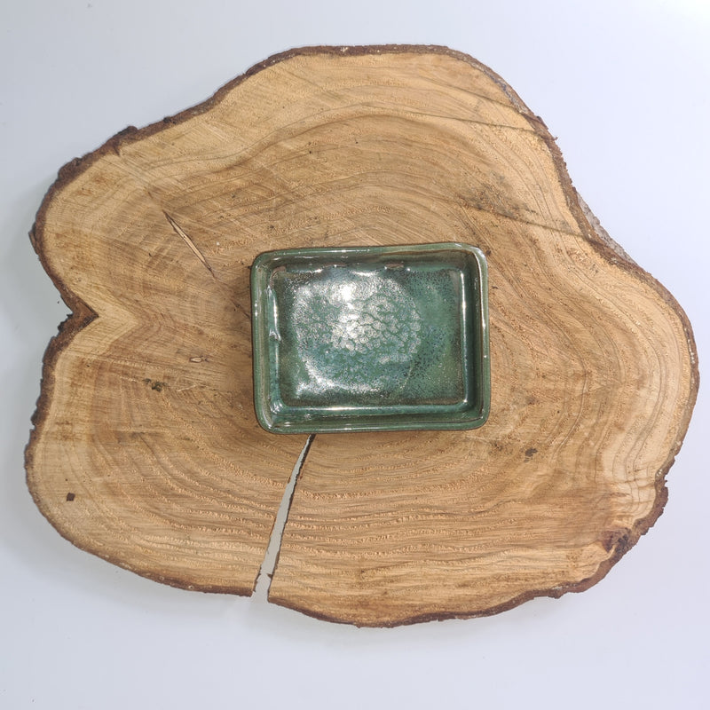 12cm Glazed Drip Tray | Rectangle | Green