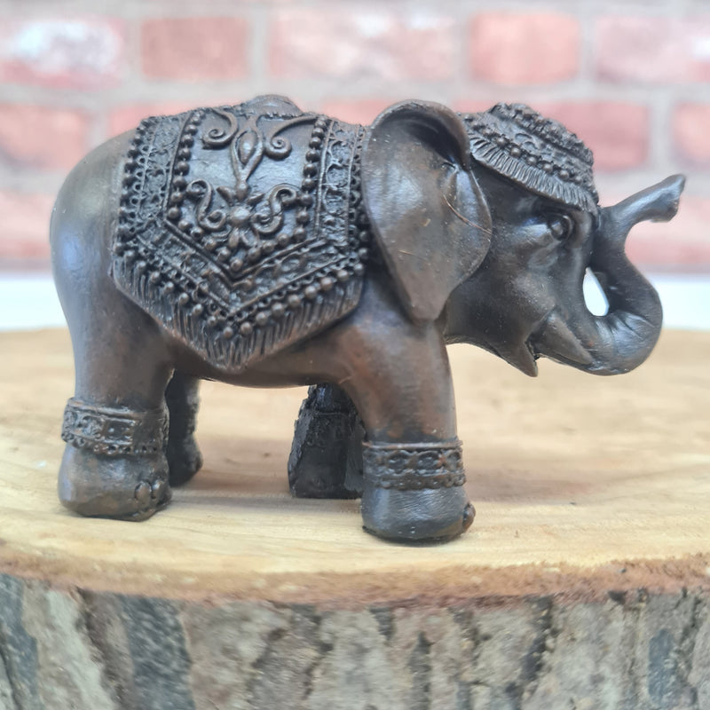 Elephant | Brushed Wood Effect Resin Figurine