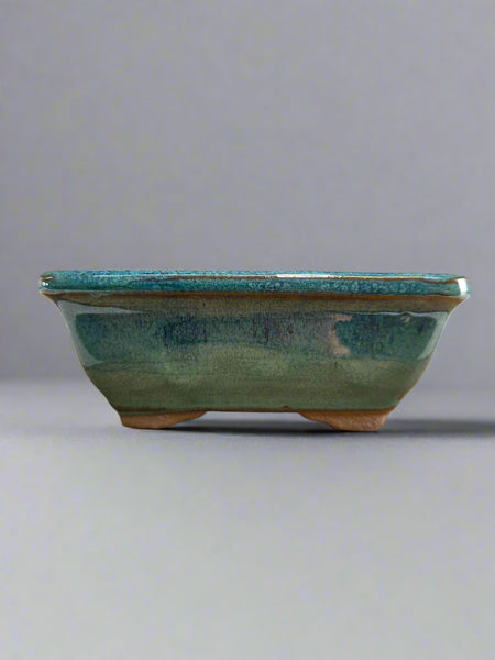 13cm Glazed Bonsai Pot | Rectangle | 13cm x 10cm x 5cm | Light Blue