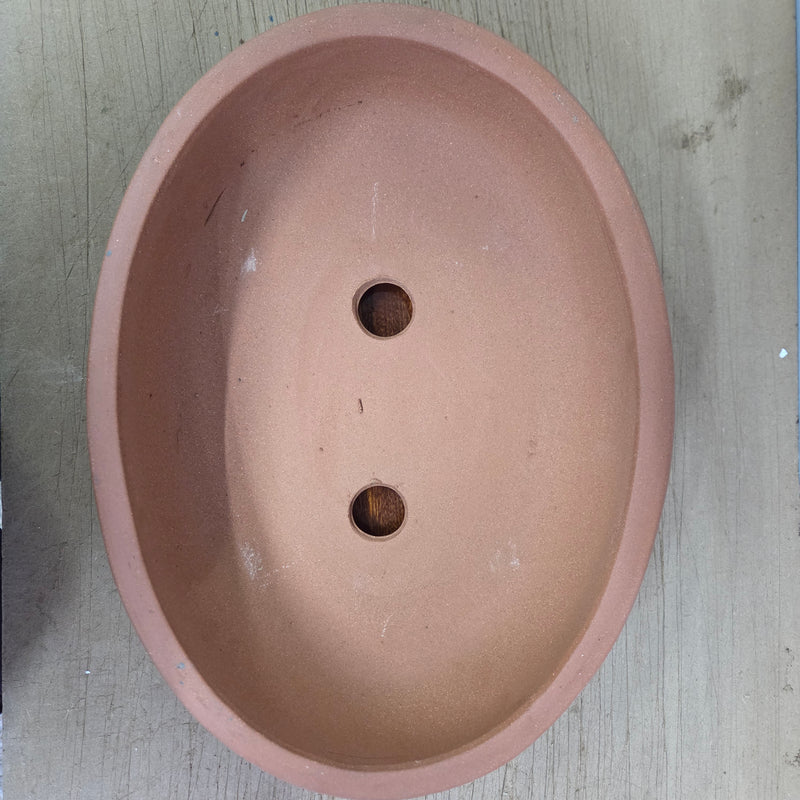 34cm Premium Unglazed Bonsai Pot | Oval | 34cm x 26cm x 8cm | Painted