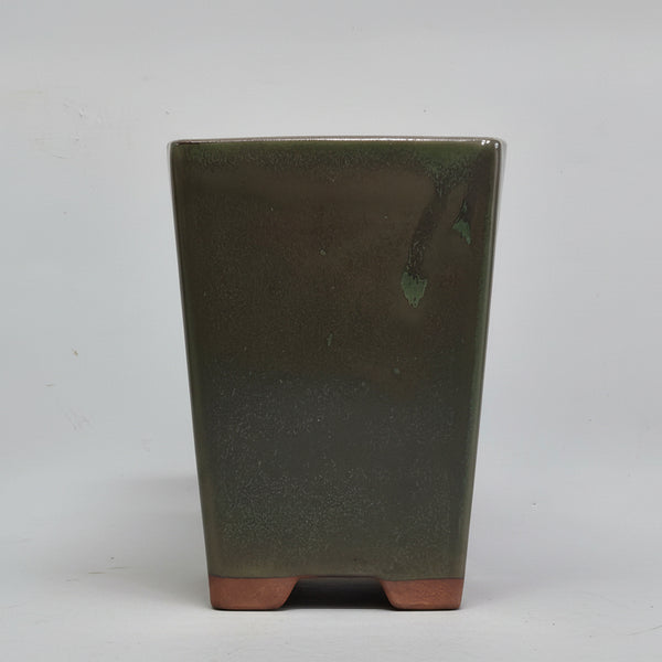 13cm Glazed Bonsai Pot | Cascade | 13cm x 19cm | Silver Green