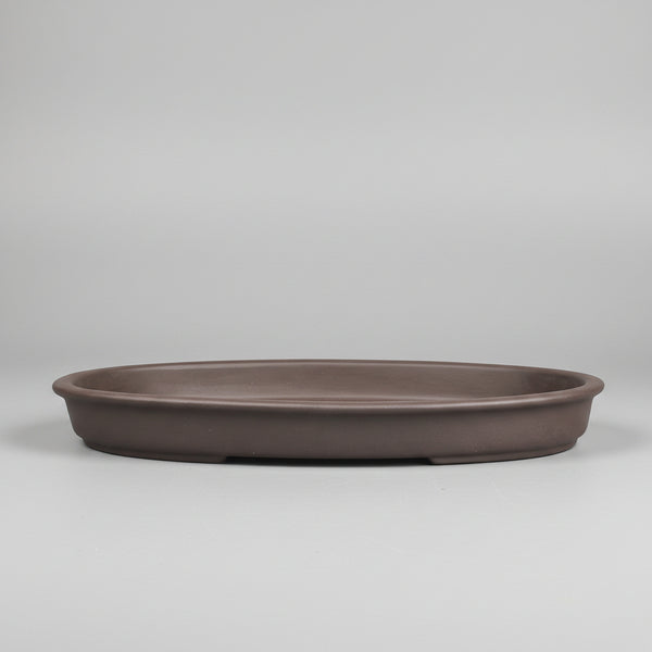 Premium Yixing Bonsai Pot | Unglazed Shallow Oval | 30cm x 22cm x 3cm