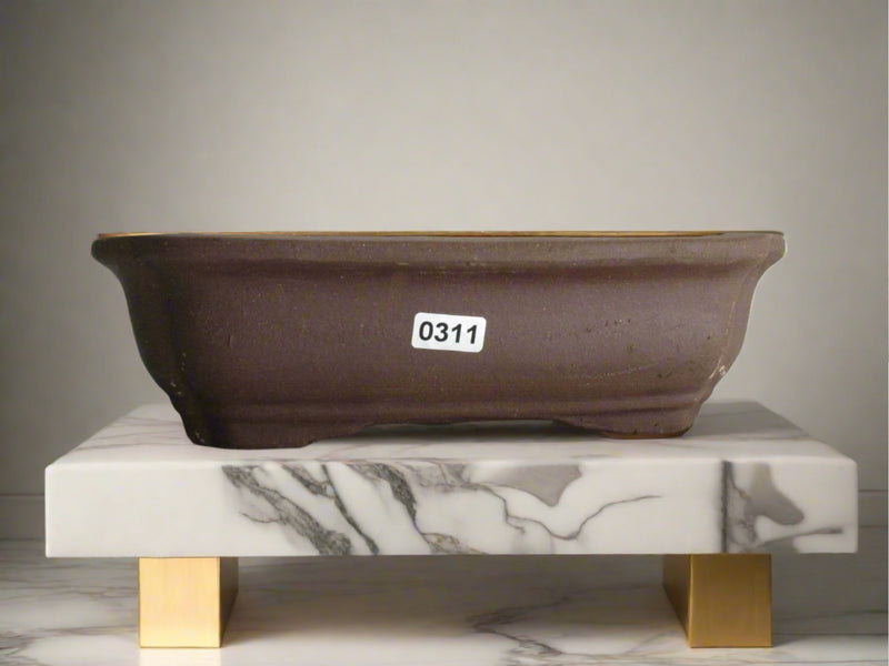 21cm Unglazed Bonsai Pot | Rectangle | 21cm x 16cm x 6cm | Brown - Yorkshire Bonsai