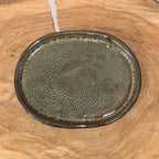 26cm Glazed Drip Tray | Oval | Green