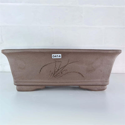 27cm Handmade Unglazed Bonsai Pot | Rectangle | 27cm x 19cm x 10cm | Brown - Yorkshire Bonsai