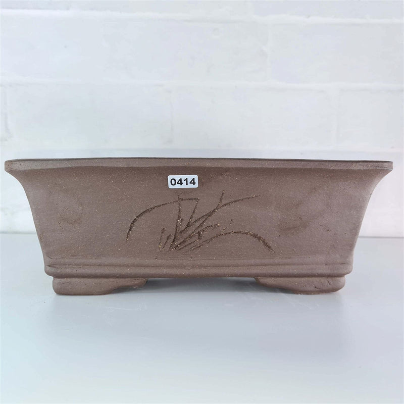 27cm Handmade Unglazed Bonsai Pot | Rectangle | 27cm x 19cm x 10cm | Brown - Yorkshire Bonsai