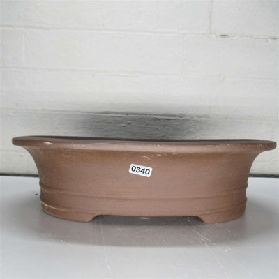 31cm Unglazed Bonsai Pot Oval | 31cm x 24cm x 8cm | Oval | Brown - Yorkshire Bonsai