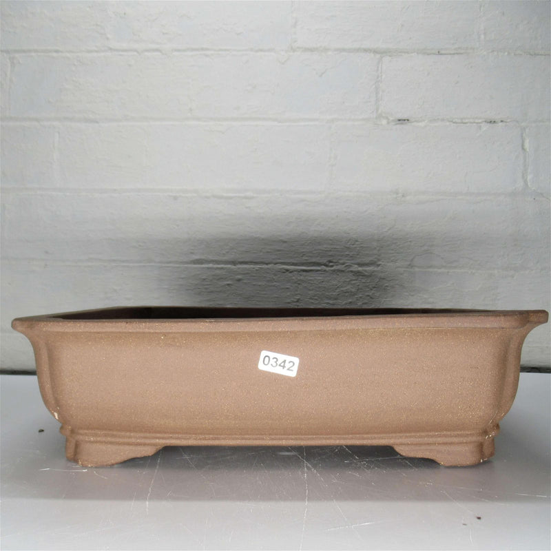 31cm Unglazed Bonsai Pot Oval | 31cm x 25cm x 8cm | Rectangle | Brown - Yorkshire Bonsai