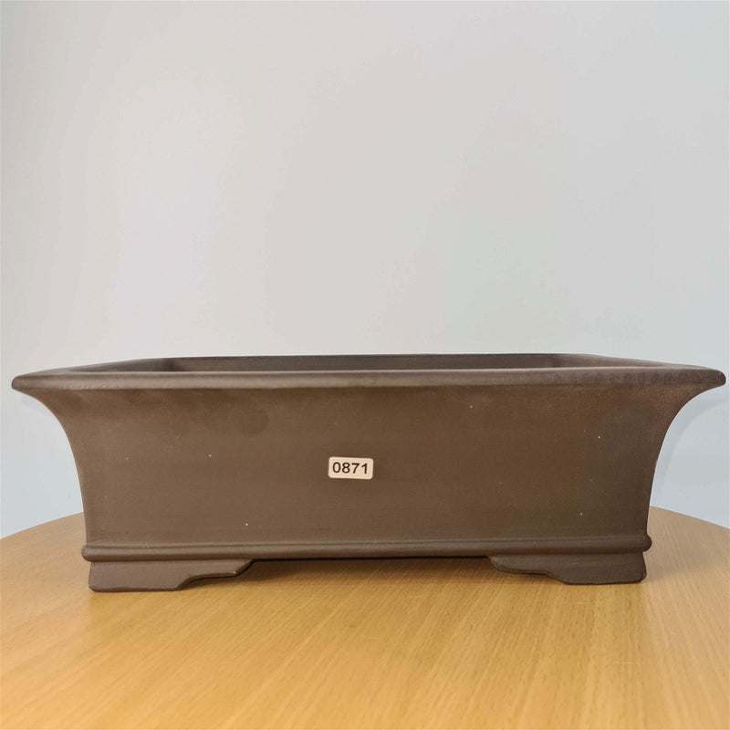 32cm Premium Unglazed Bonsai Pot | Rectangle | 32cm x 22cm x 10cm | Brown - Yorkshire Bonsai