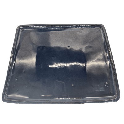 36cm Glazed Bonsai Pot Drip Tray | Rectangle | Blue - Yorkshire Bonsai