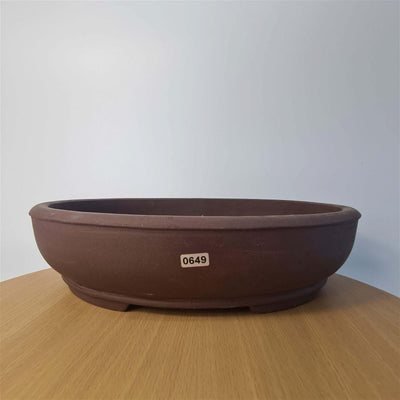 37cm Unglazed Bonsai Pot | Oval | 37cm x 30cm x 9cm | Brown - Yorkshire Bonsai