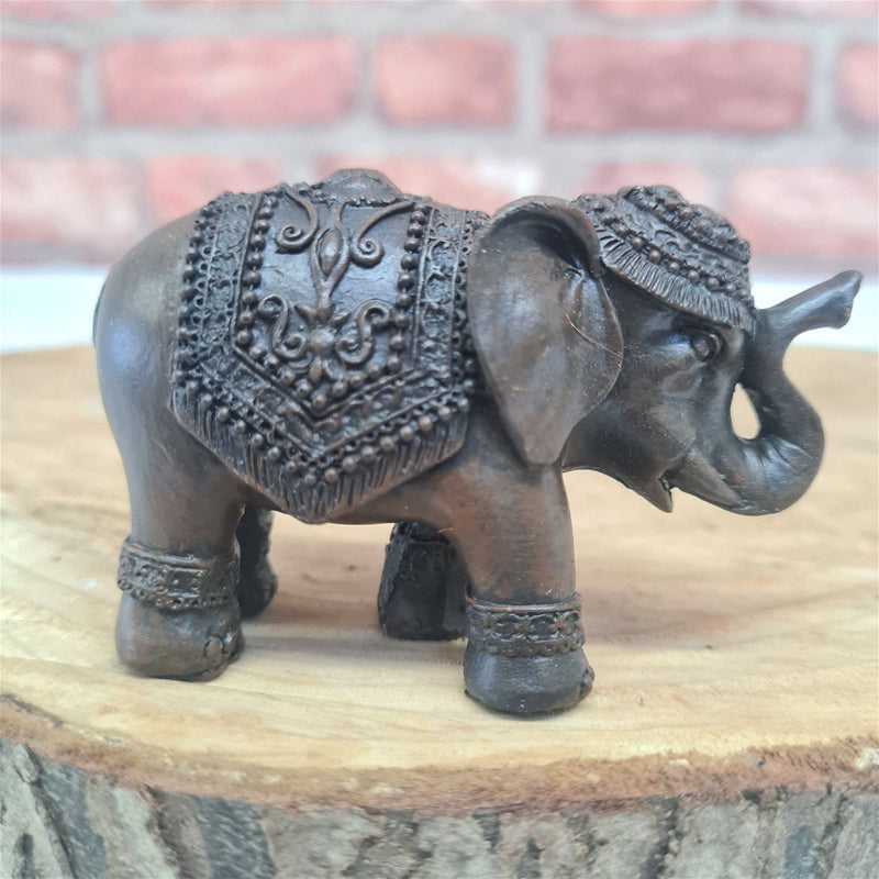 Elephant | Brushed Wood Effect Resin Figurine - Yorkshire Bonsai