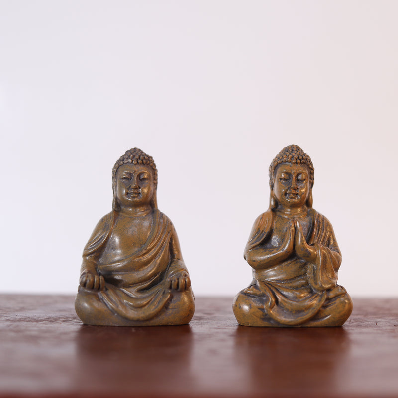 Thai Buddha | Brushed Wood Effect Resin Figurine