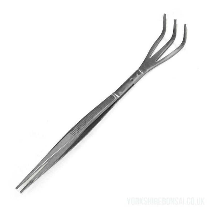 Ryuga Stainless Steel Bonsai Root Rake / Tweezers Combination Tool - Yorkshire Bonsai