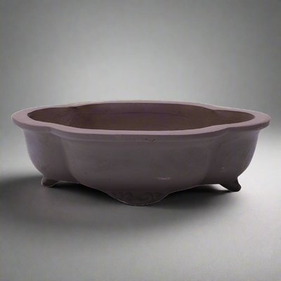 Unglazed Bonsai Pot Floral | 26cm x 21cm x 6cm | YB1129 - Yorkshire Bonsai