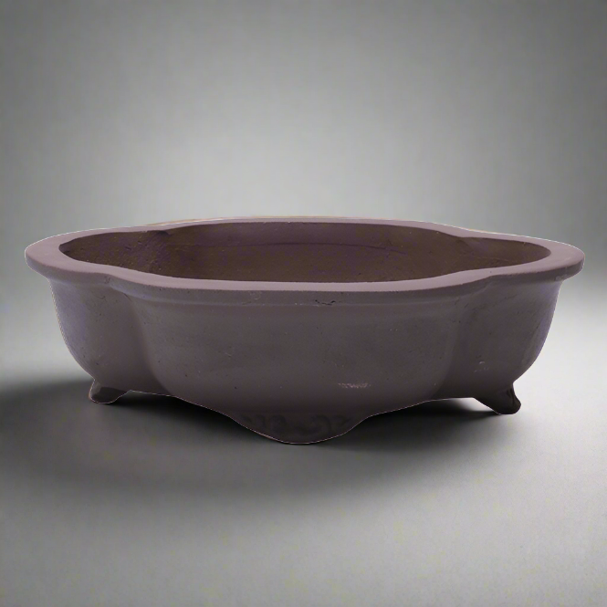 Unglazed Bonsai Pot Floral | 26cm x 21cm x 6cm | YB1129 - Yorkshire Bonsai
