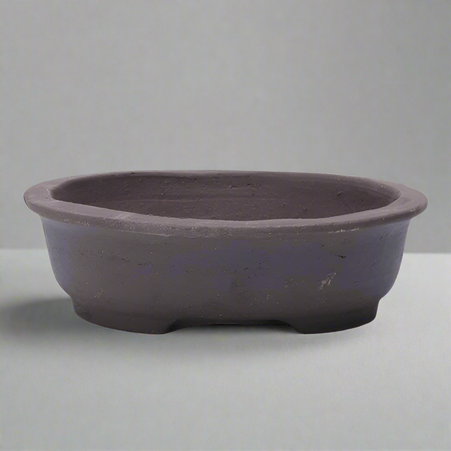 Pot à Bonsaï Rond En Faïence Non émaillée The Thing - 23x7,5 Cm, Neuf