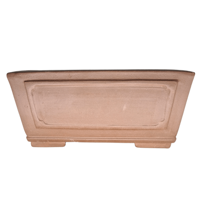 Unglazed Carved Deep Square Bonsai Pot | 31cm x 31cm x 15cm - Yorkshire Bonsai