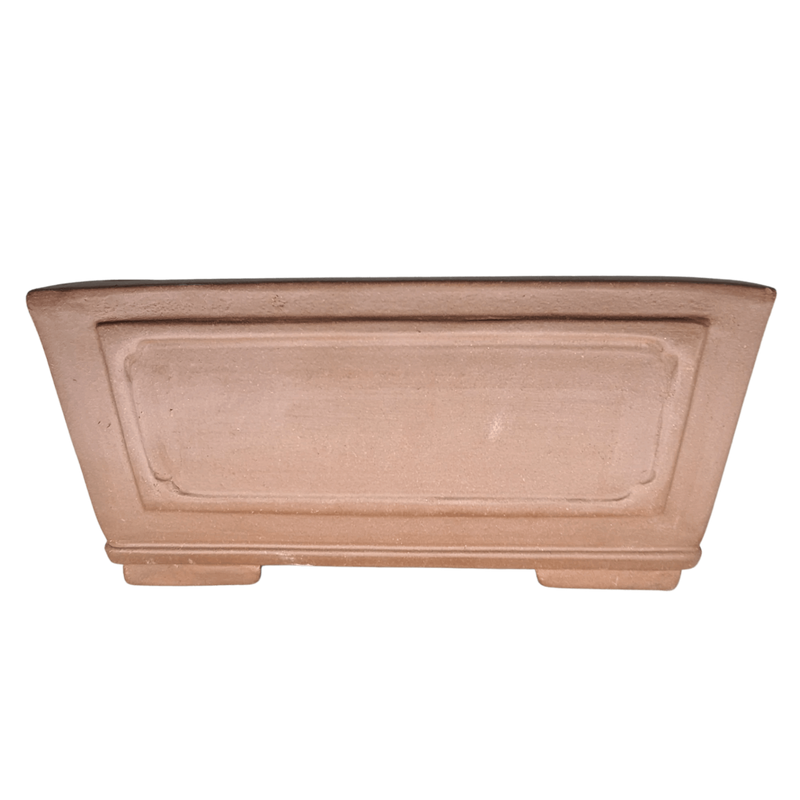 Unglazed Carved Deep Square Bonsai Pot | 31cm x 31cm x 15cm - Yorkshire Bonsai