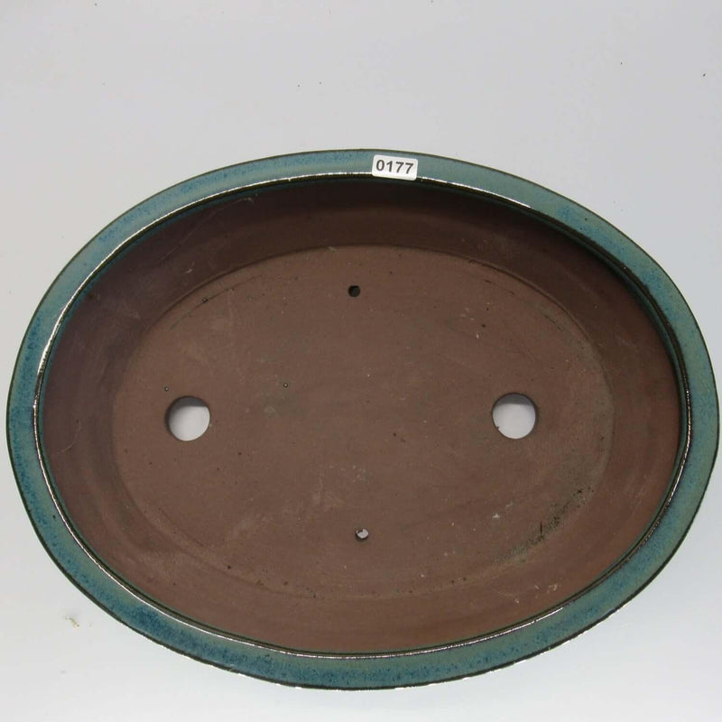 30cm Glazed Bonsai Pot | Oval | 30cm x 23cm x 7cm | Blue