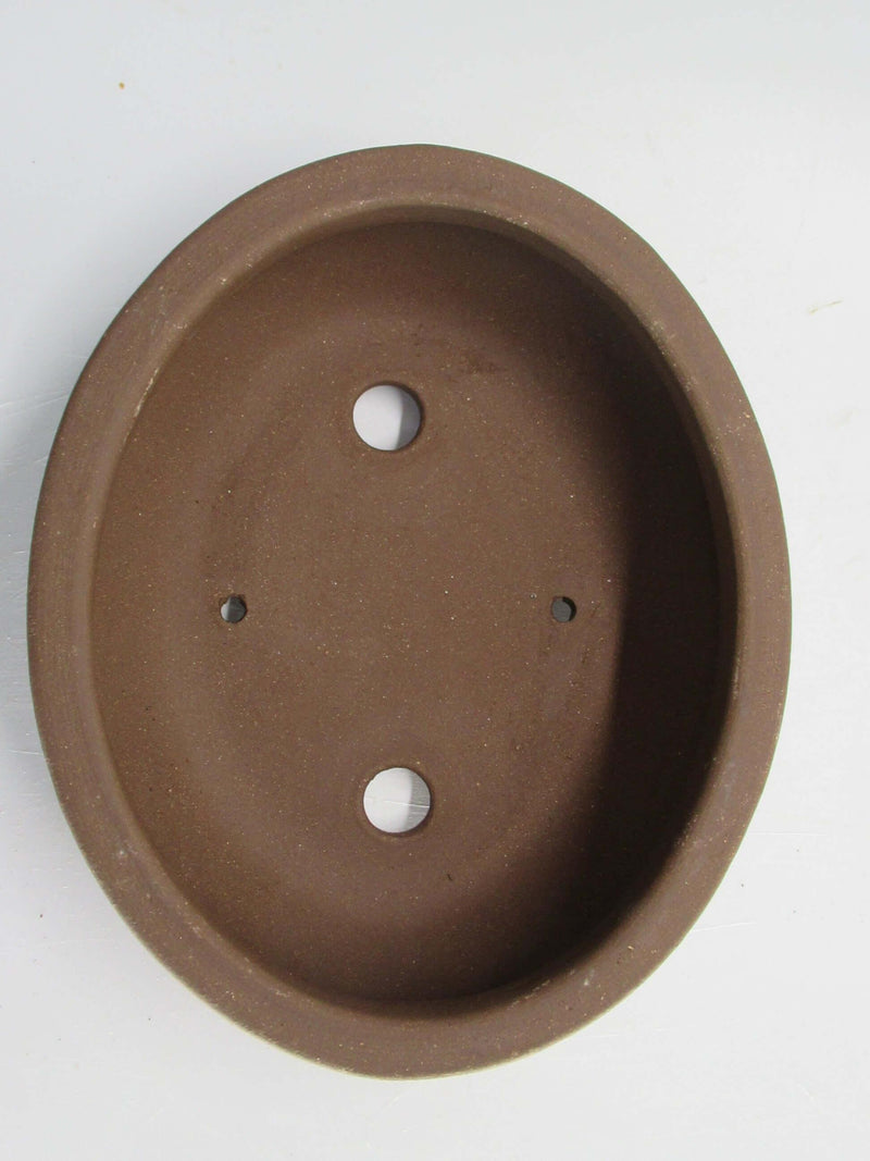 20cm Unglazed Bonsai Pot | Oval | 20cm x 17cm x 7cm | Brown