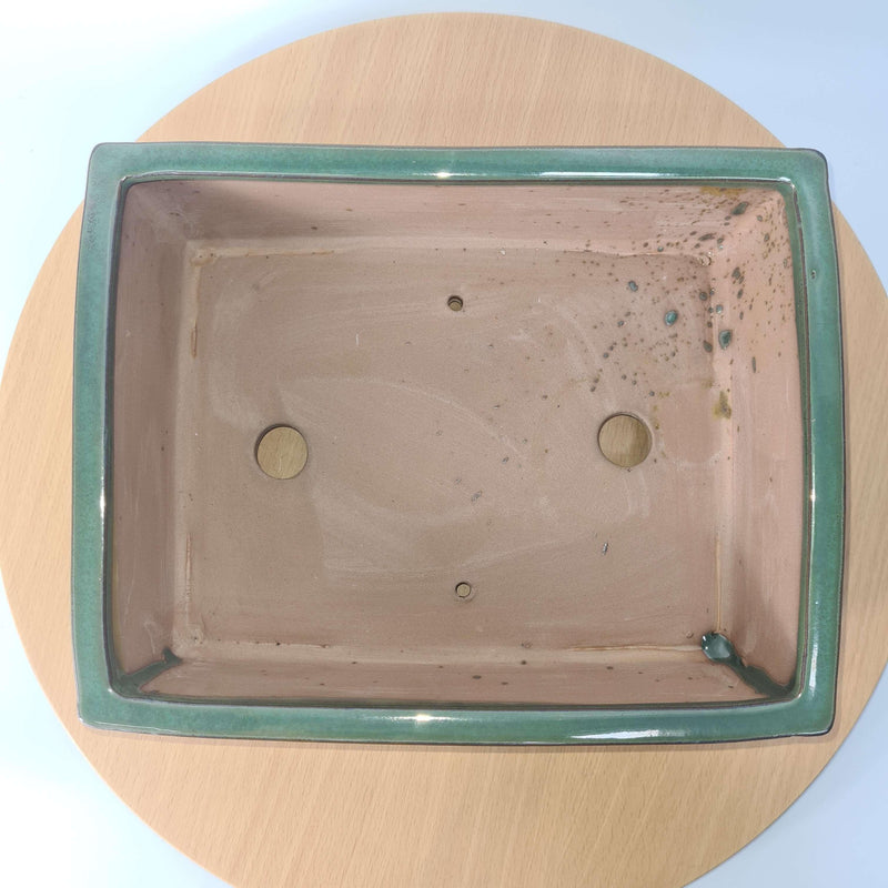 30cm Glazed Bonsai Pot | Rectangle | 30cm x 23cm x 9cm | Green