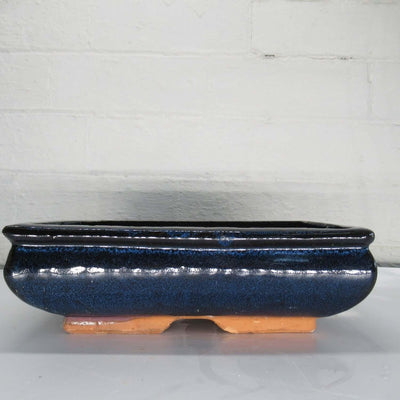 23cm Glazed Bonsai Pot | Rectangle | 23cm x 15cm x 7cm | Blue