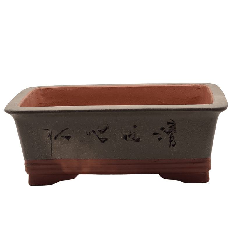 Unglazed Decorated Rectangle Bonsai Pot | 37cm x 26cm x 13cm