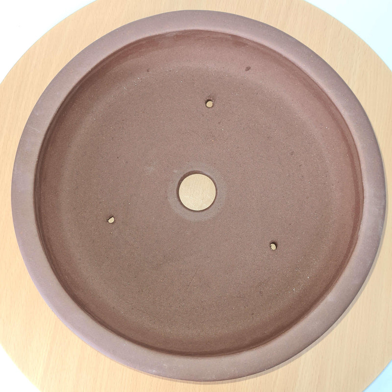 28cm Premium Unglazed Bonsai Pot | Round | 28cm x 28cm x 7cm | Brown