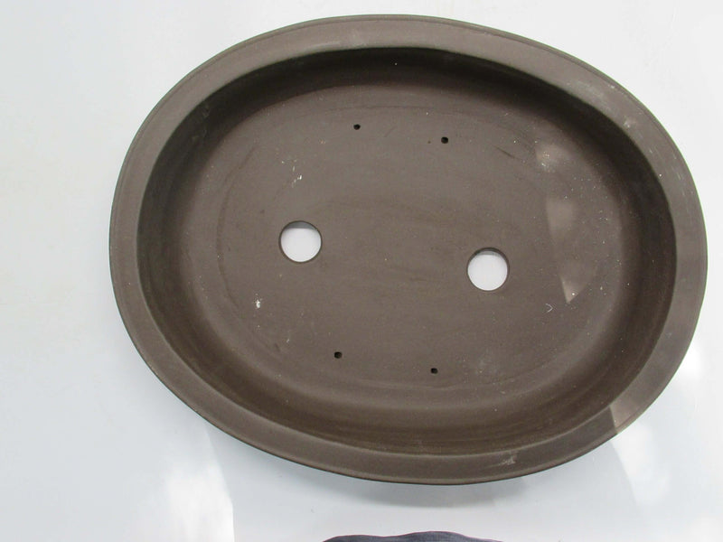 46cm Unglazed Bonsai Pot | Oval | 46cm x 36cm x 10cm | Brown