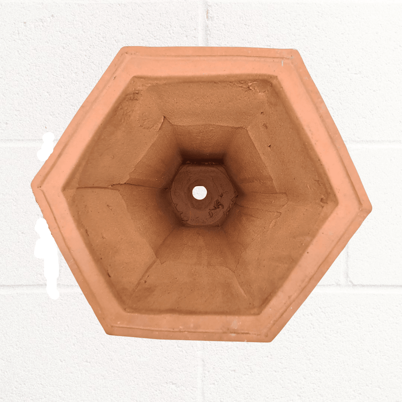 Classical Style Unglazed Decorated Hexagonal Cascade Bonsai Pot | 31cm x 28cm x 33cm