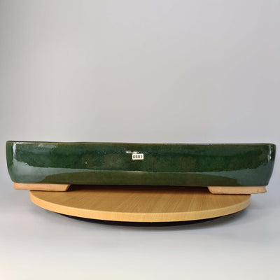 52cm Premium Glazed Bonsai Pot | Rectangle | 52cm x 35cm x 9cm | Green