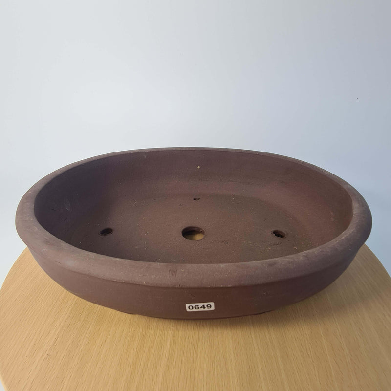 37cm Unglazed Bonsai Pot | Oval | 37cm x 30cm x 9cm | Brown