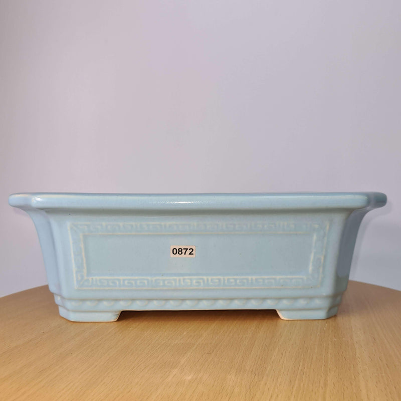 32cm Premium Glazed Bonsai Pot | Rectangle | 32cm x 23cm x 10cm | Blue