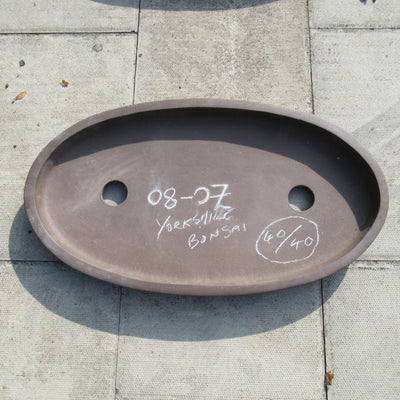 Large Unglazed Bonsai Pot | Oval | 96cm x 56cm x 9cm | Brown