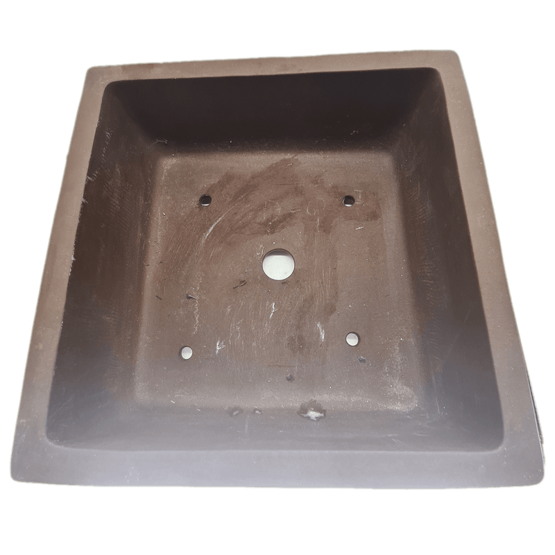 Unglazed Carved Deep Square Bonsai Pot | 39cm x 39cm x 17cm