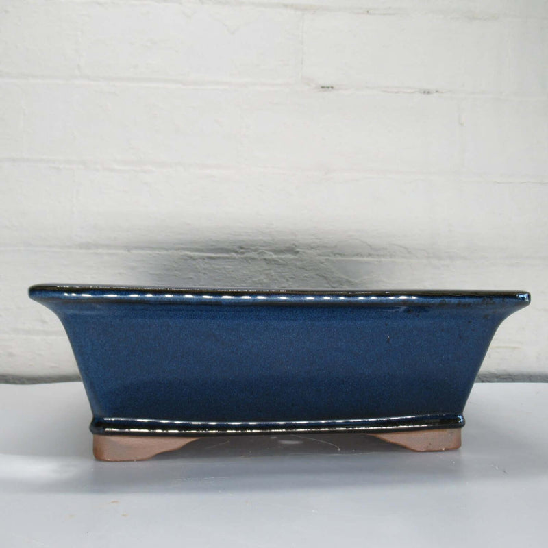 31cm Glazed Bonsai Pot | Rectangle | 31cm x 26cm x 10cm | Blue