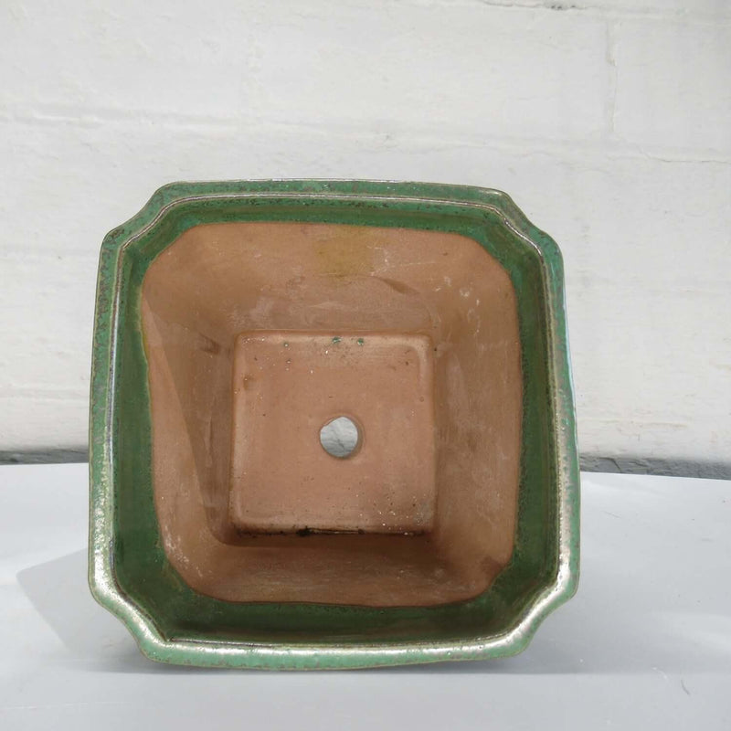 13cm Glazed Bonsai Pot | Cascade | 13cm x 12cm | Green