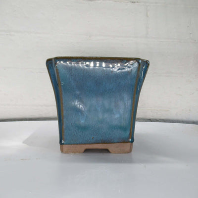15cm Glazed Bonsai Pot | Cascade | 15cm x 14cm | Blue