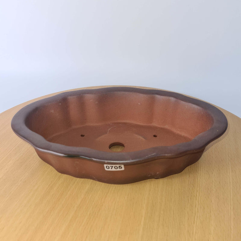 26cm Premium Unglazed Bonsai Pot | Oval | 26cm x 17cm x 6cm | Brown