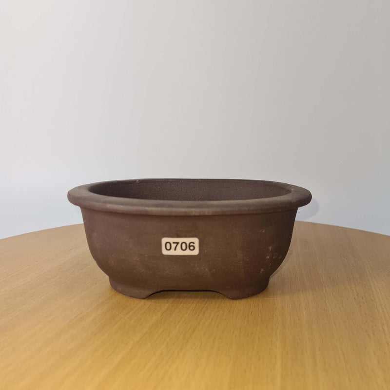 16cm Unglazed Bonsai Pot | Oval | 16cm x 13cm x 7cm | Brown